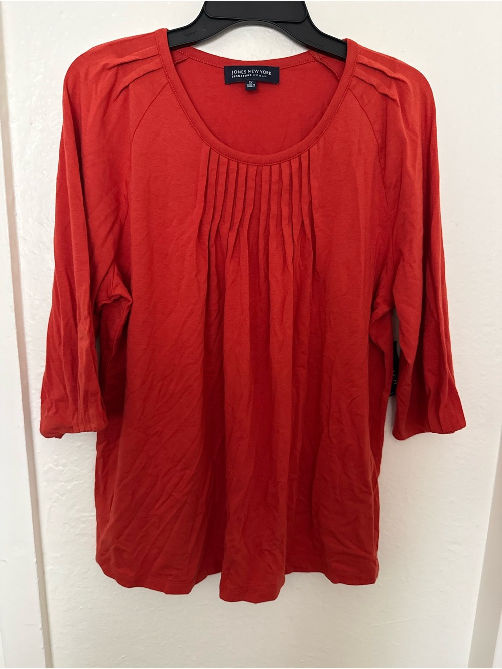 Jones New York Signature Women’s Red/orange Size 1XL Blouse Sleeveless 3/4